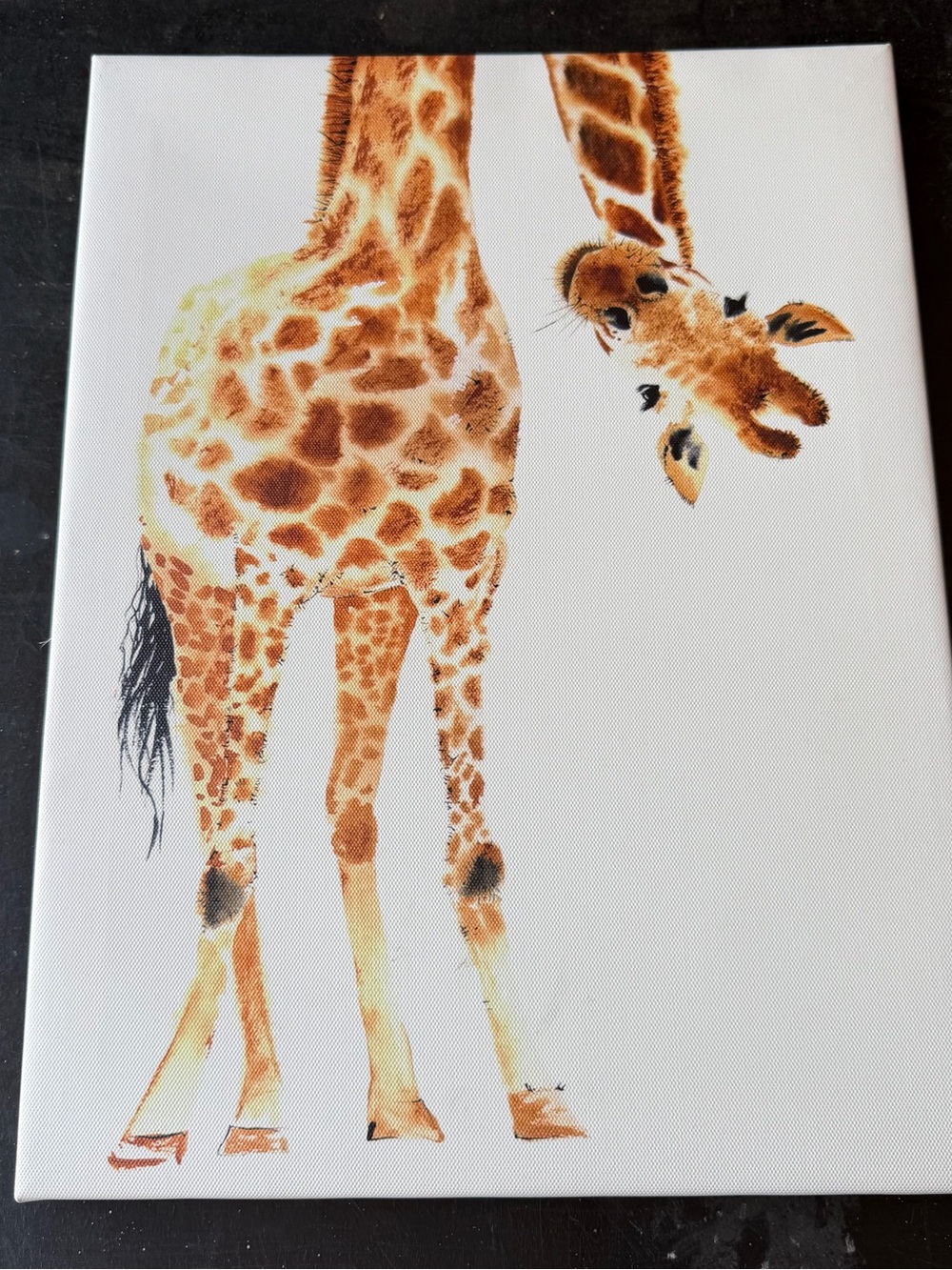 Whimsical Giraffe Canvas Wall Art - Brown & Cream